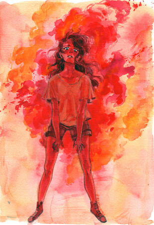 Fire Girl 6&quot;x8.5&quot; - $50